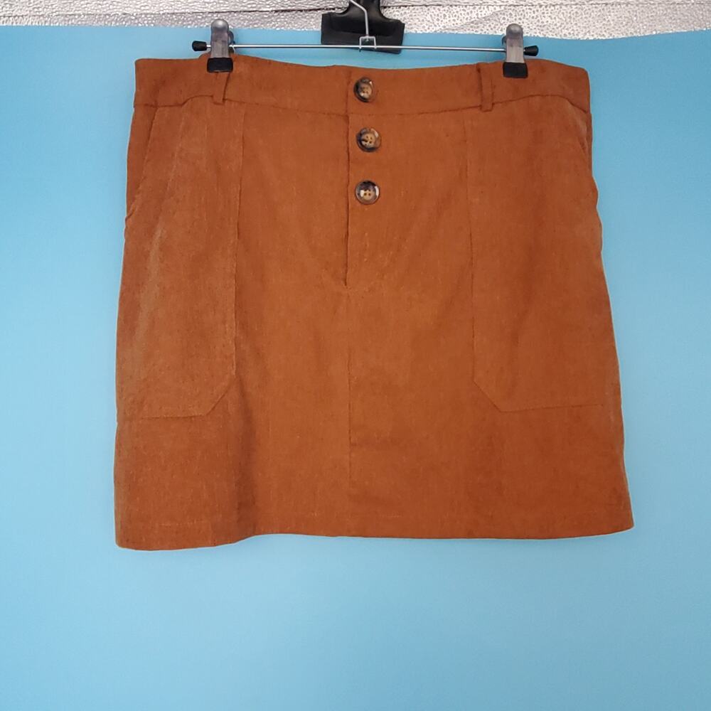 SHEIN Skirt Size 1X Mini Straight Elastic Waist Brown